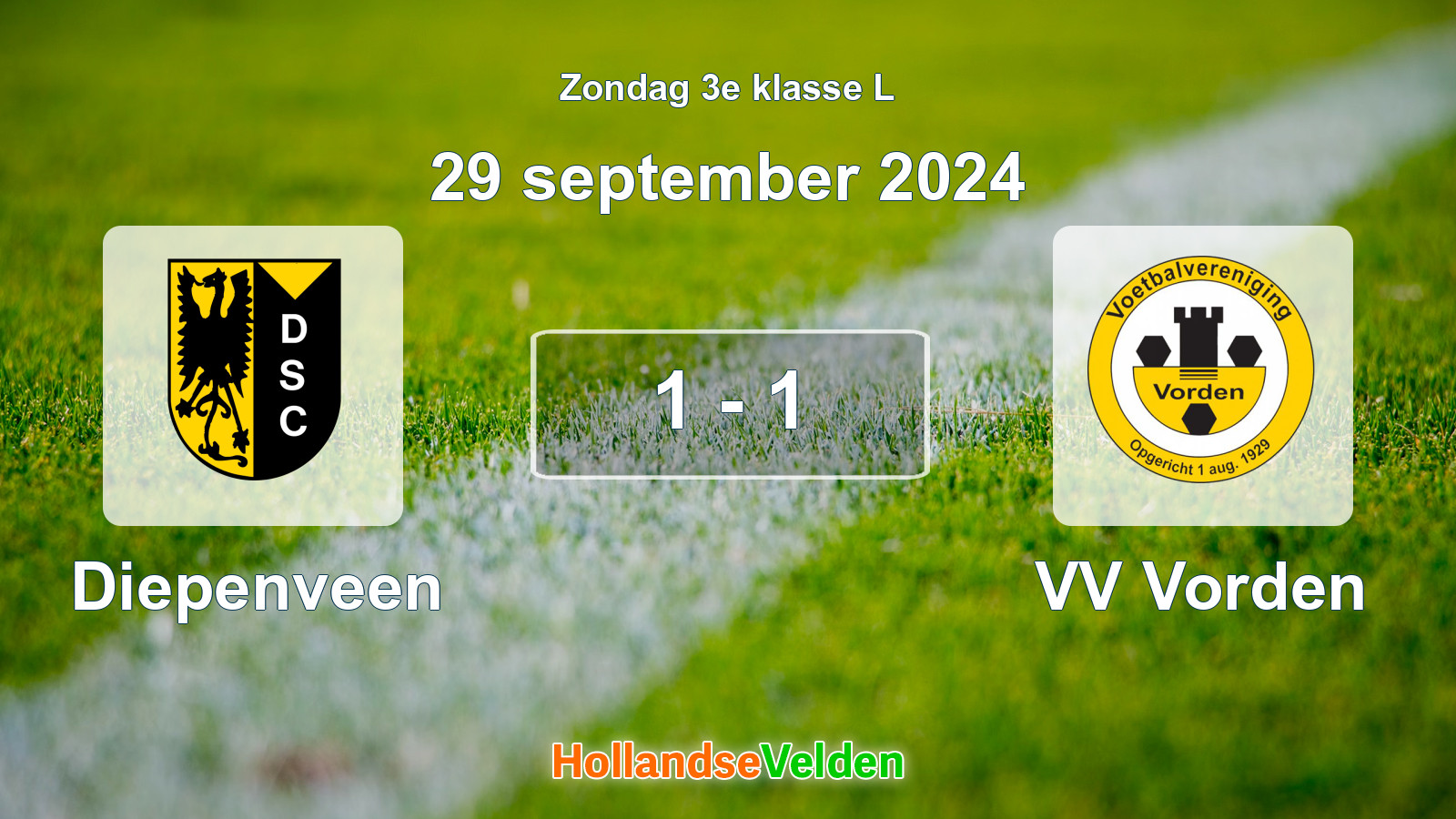 Gespeelde wedstrijd: Diepenveen - VV Vorden 1 - 1 (29 september 2024)