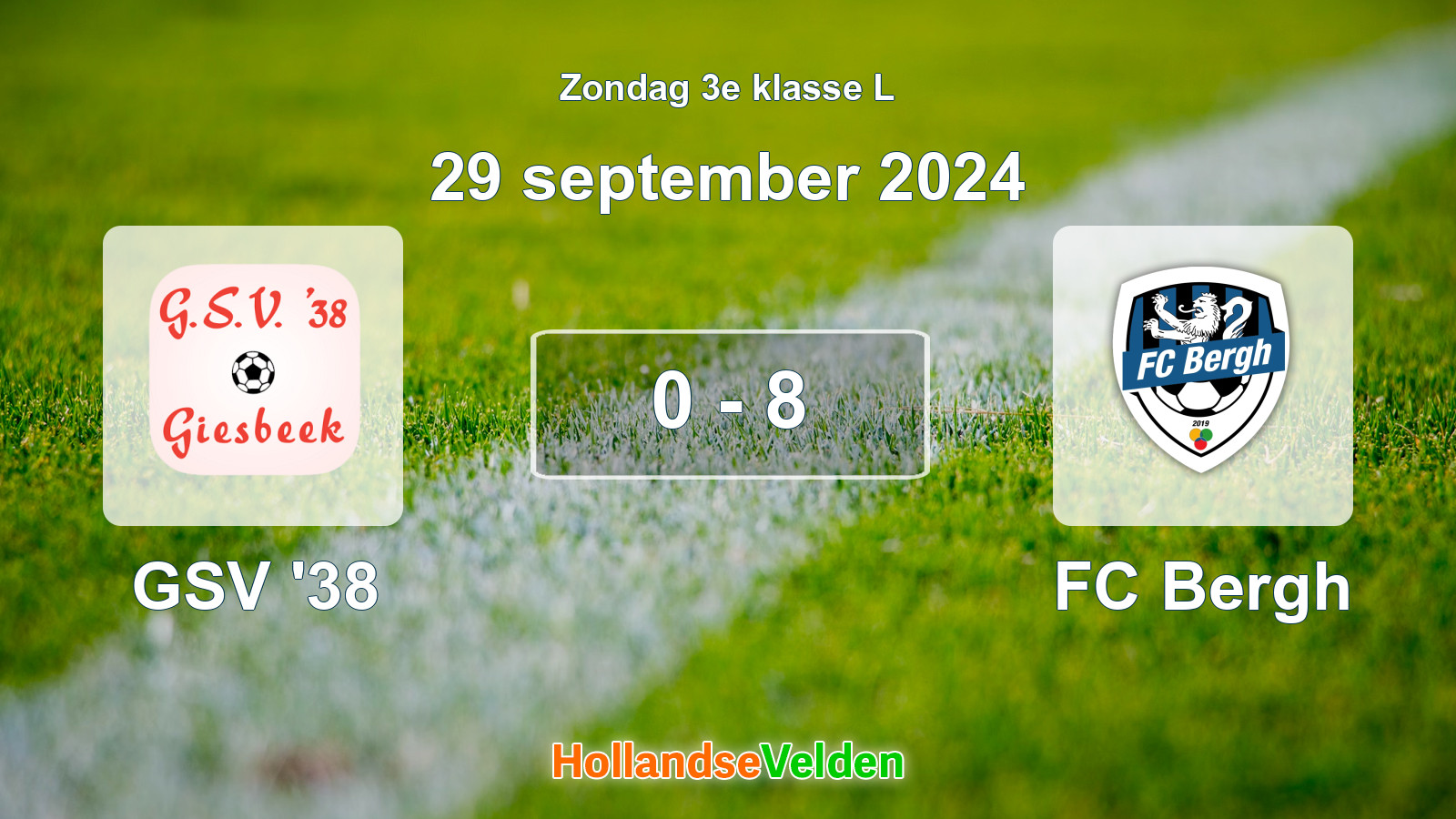Gespeelde wedstrijd: GSV '38 - FC Bergh 0 - 8 (29 september 2024)