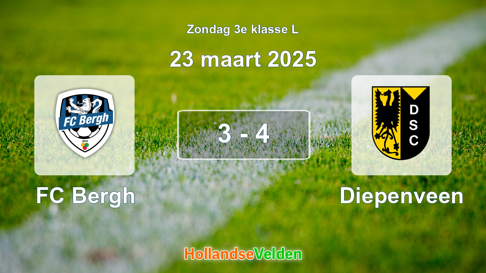 Gespeelde wedstrijd: FC Bergh - Diepenveen 3 - 4 (23 maart 2025)