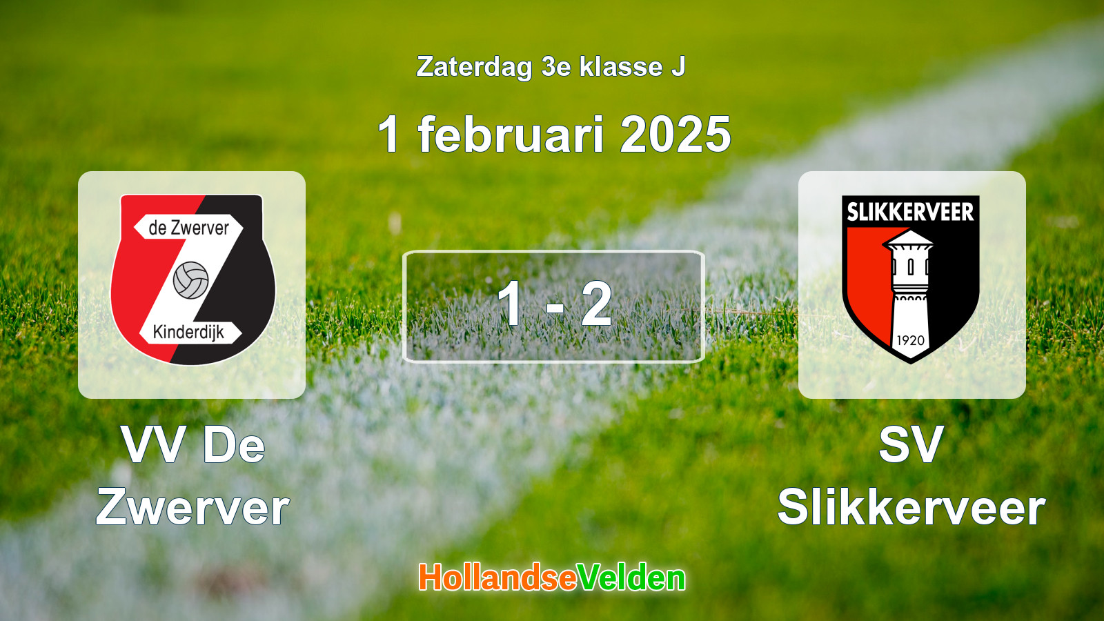Gespeelde wedstrijd: VV De Zwerver - SV Slikkerveer 1 - 2 (1 februari 2025)