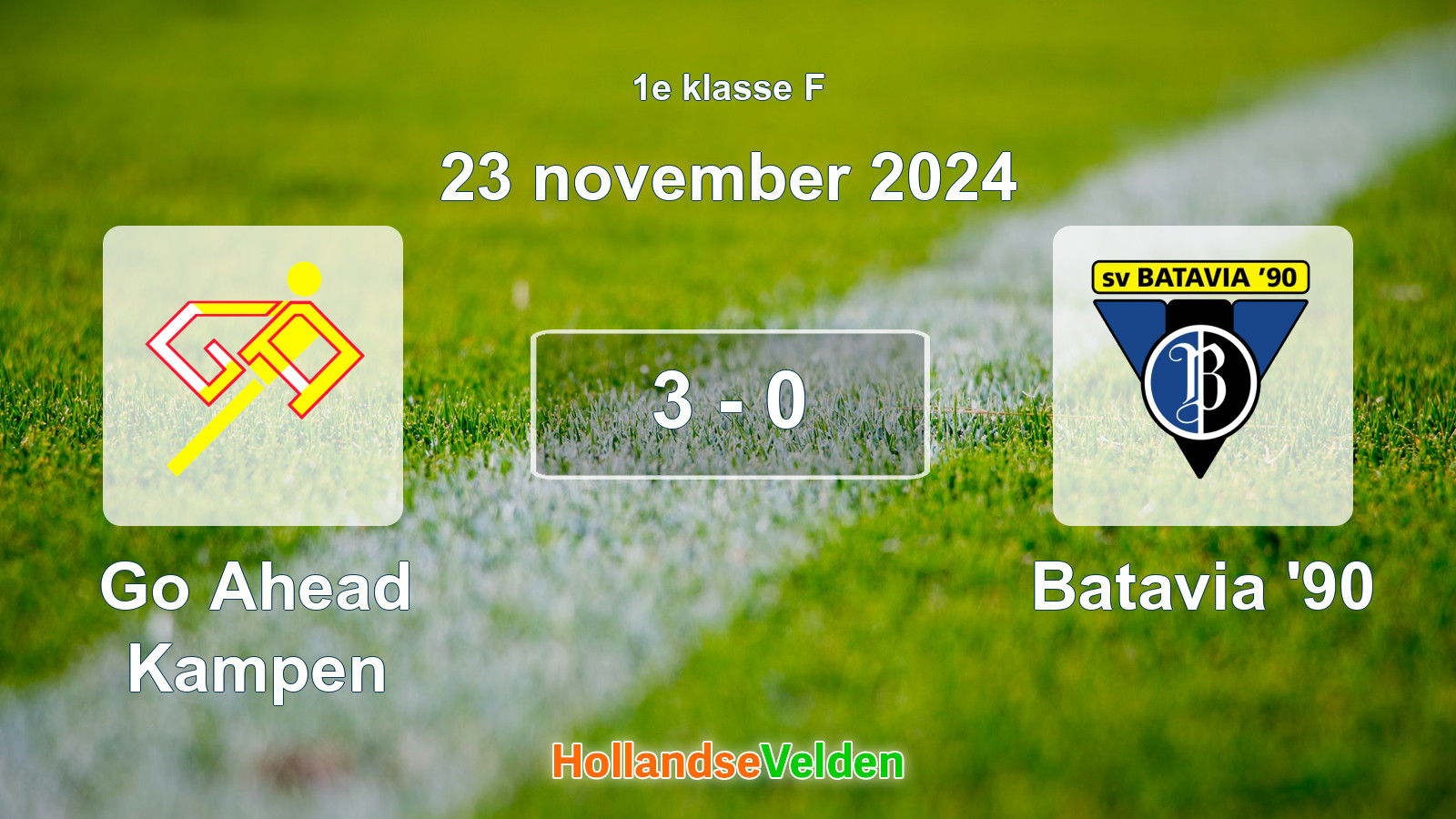 Gespeelde wedstrijd: Go Ahead Kampen - Batavia '90 3 - 0 (23 november 2024)
