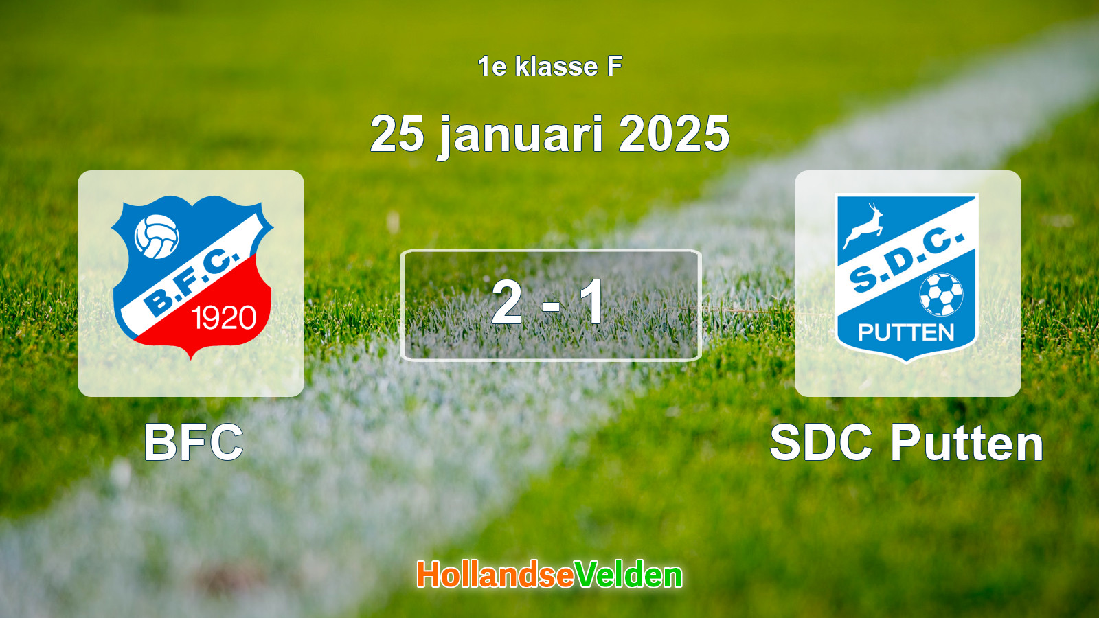 Gespeelde wedstrijd: BFC - SDC Putten 2 - 1 (25 januari 2025)