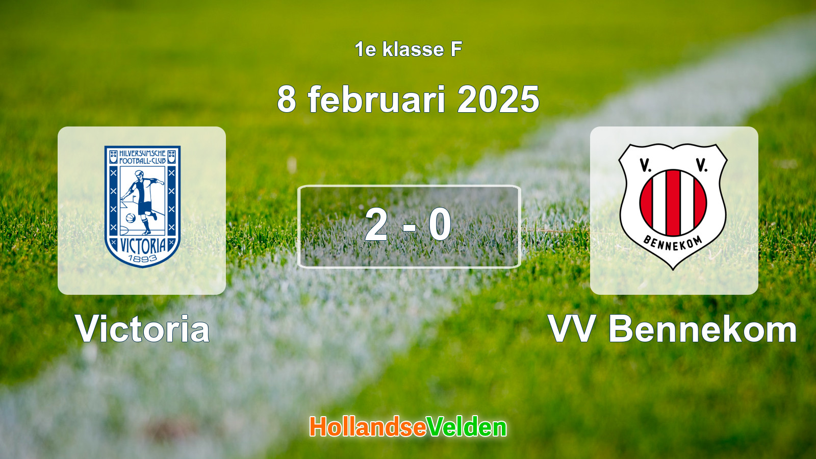 Gespeelde wedstrijd: Victoria - VV Bennekom 2 - 0 (8 februari 2025)