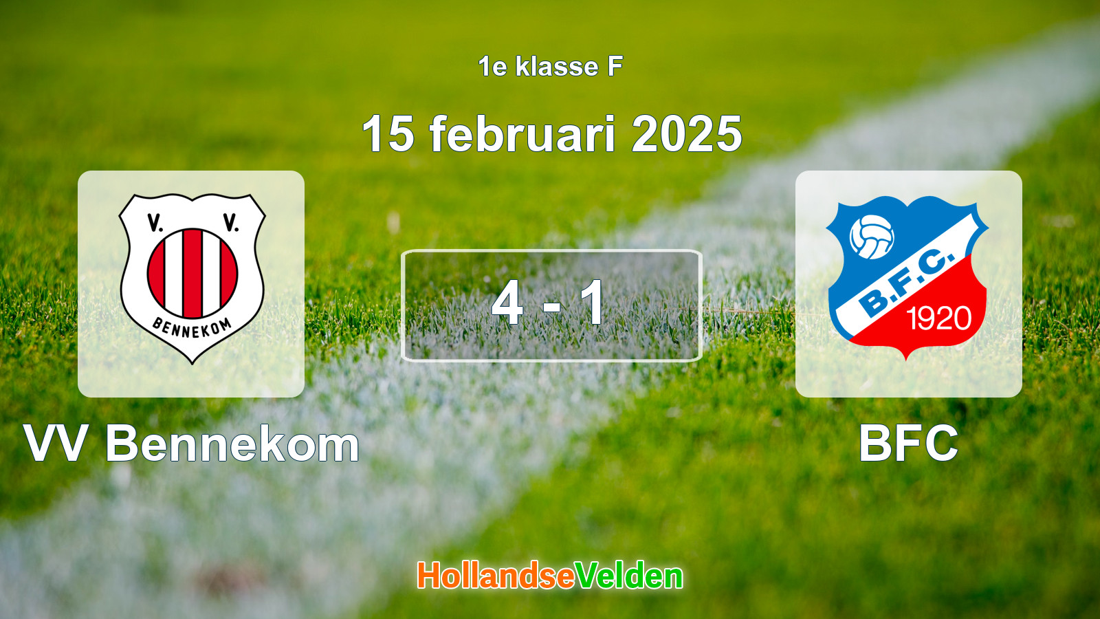 Gespeelde wedstrijd: VV Bennekom - BFC 4 - 1 (15 februari 2025)