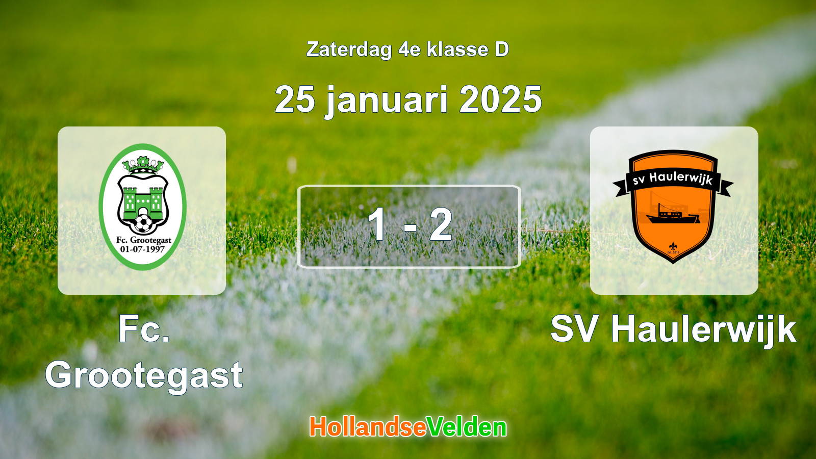 Gespeelde wedstrijd: Fc. Grootegast - SV Haulerwijk 1 - 2 (25 januari 2025)