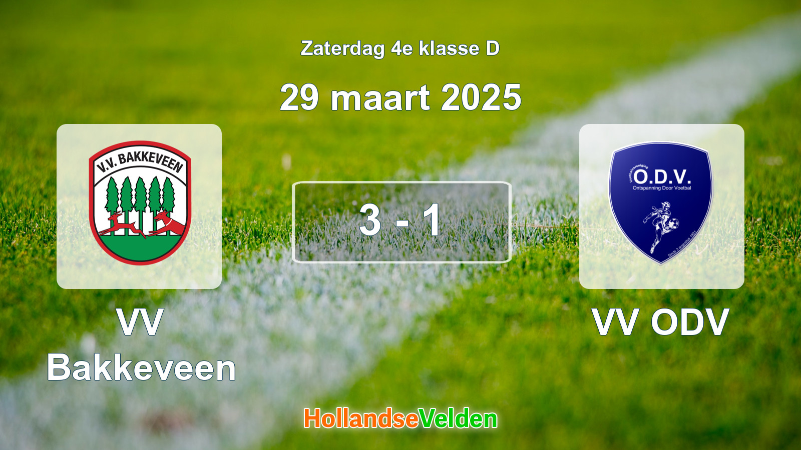 Gespeelde wedstrijd: VV Bakkeveen - VV ODV 3 - 1 (29 maart 2025)