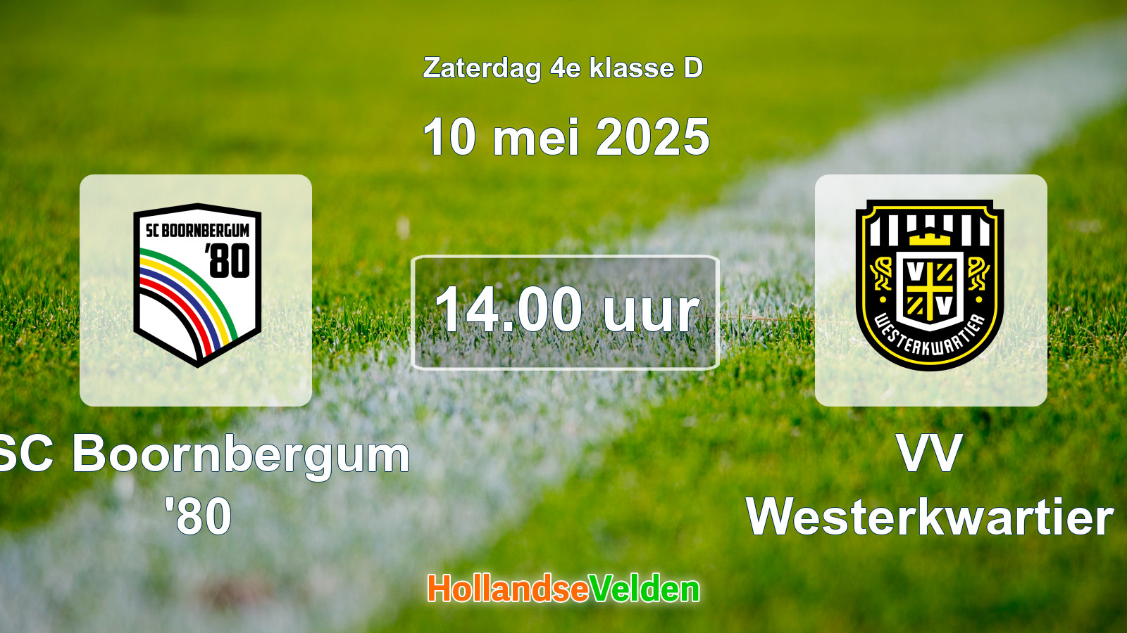 Geplande wedstrijd: SC Boornbergum '80 - VV Westerkwartier (10 mei 2025)