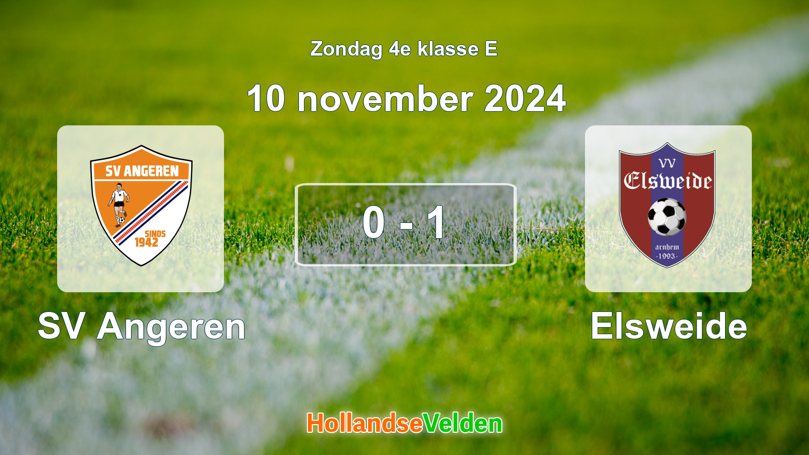 Gespeelde wedstrijd: SV Angeren - Elsweide 0 - 1 (10 november 2024)