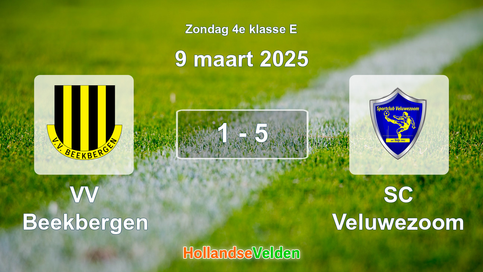 Gespeelde wedstrijd: VV Beekbergen - SC Veluwezoom 1 - 5 (9 maart 2025)