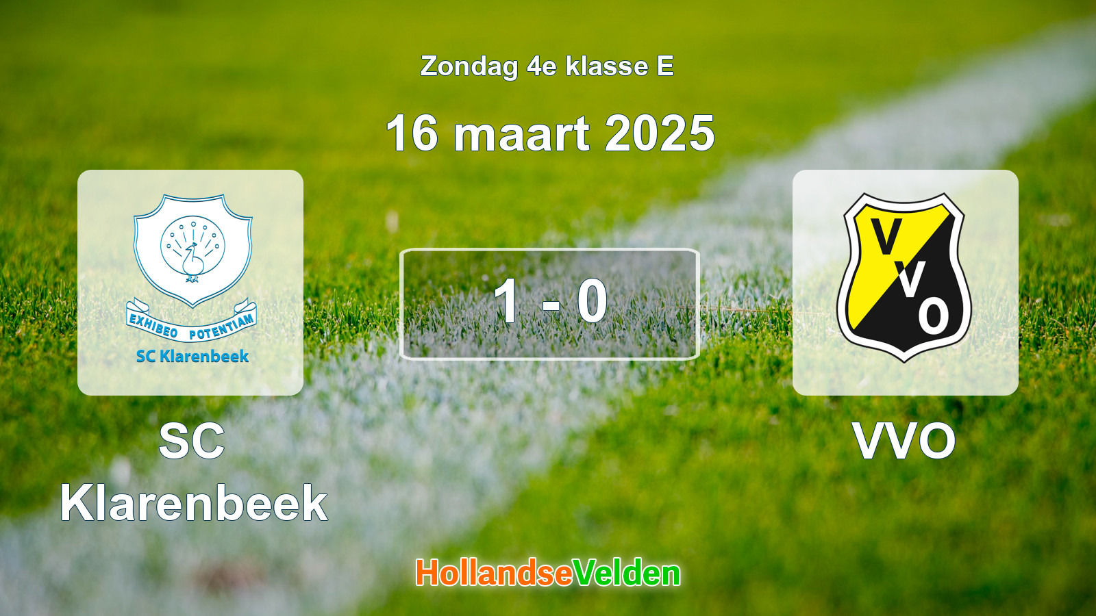 Gespeelde wedstrijd: SC Klarenbeek - VVO 1 - 0 (16 maart 2025)