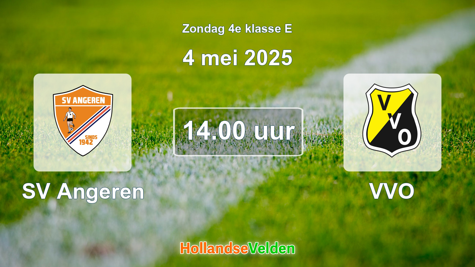 Geplande wedstrijd: SV Angeren - VVO (4 mei 2025)
