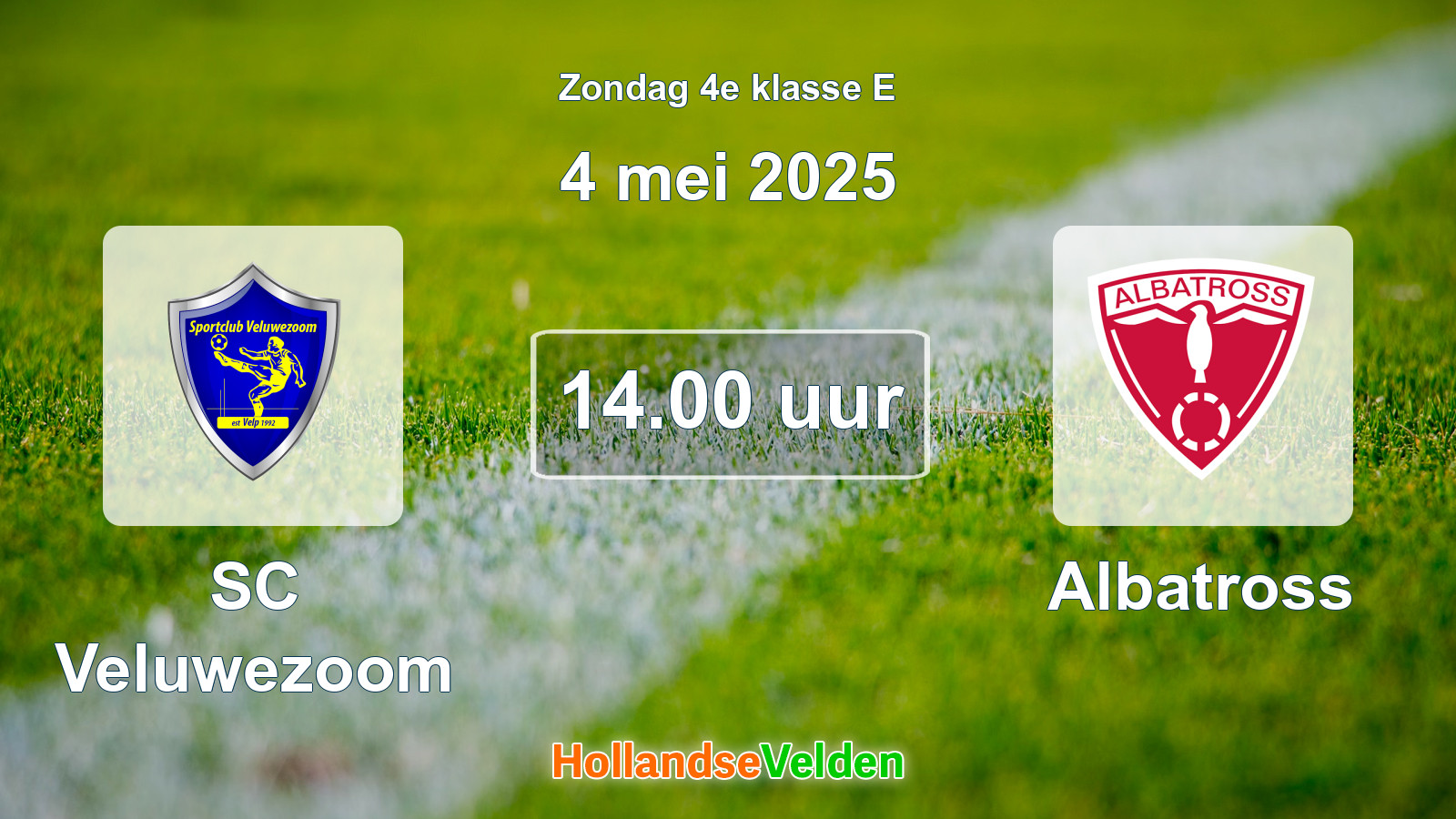Geplande wedstrijd: SC Veluwezoom - Albatross (4 mei 2025)