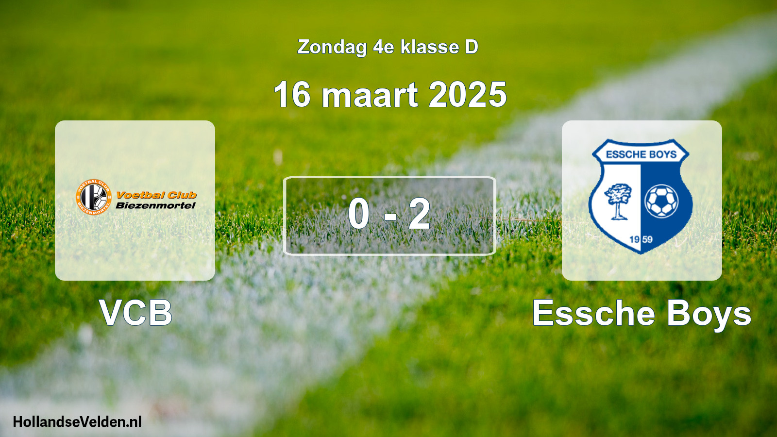 Gespeelde wedstrijd: VCB - Essche Boys 0 - 2 (16 maart 2025)