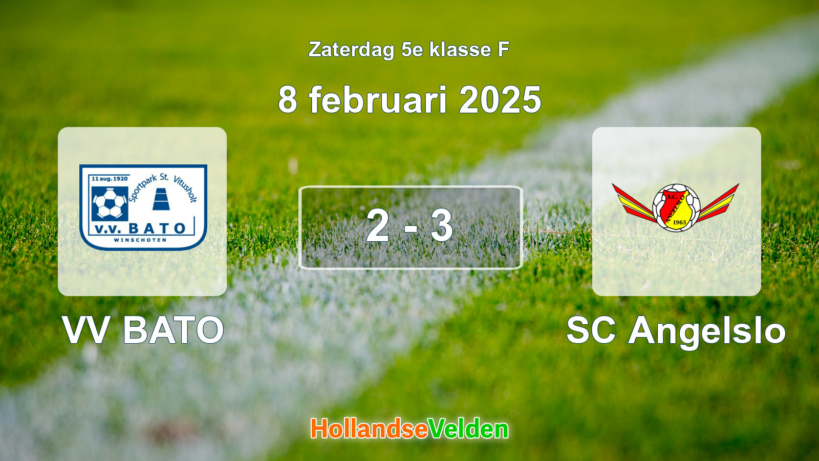 Gespeelde wedstrijd: VV BATO - SC Angelslo 2 - 3 (8 februari 2025)