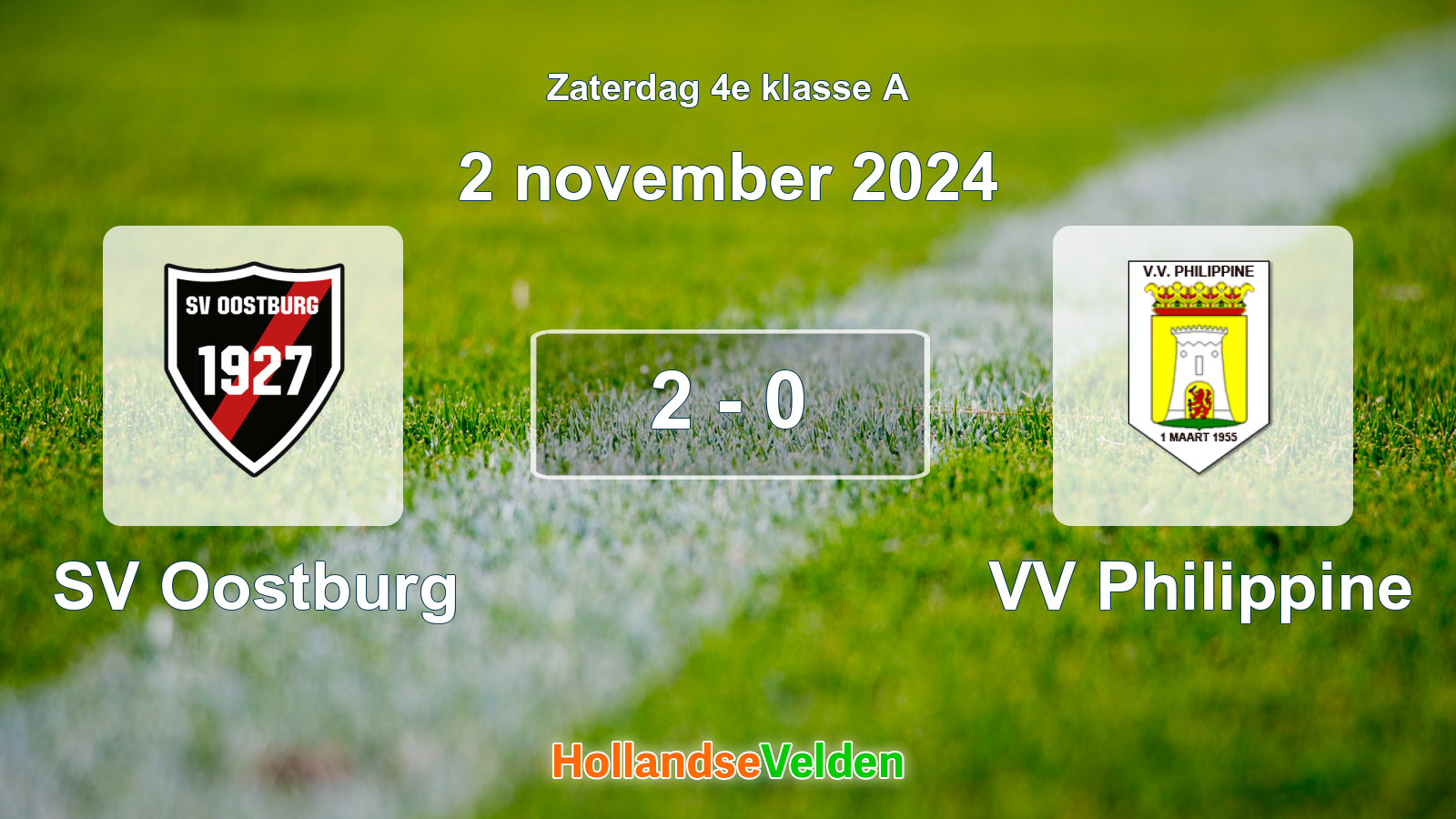 Gespeelde wedstrijd: SV Oostburg - VV Philippine 2 - 0 (2 november 2024)