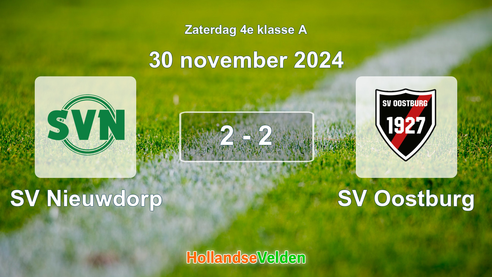 Gespeelde wedstrijd: SV Nieuwdorp - SV Oostburg 2 - 2 (30 november 2024)