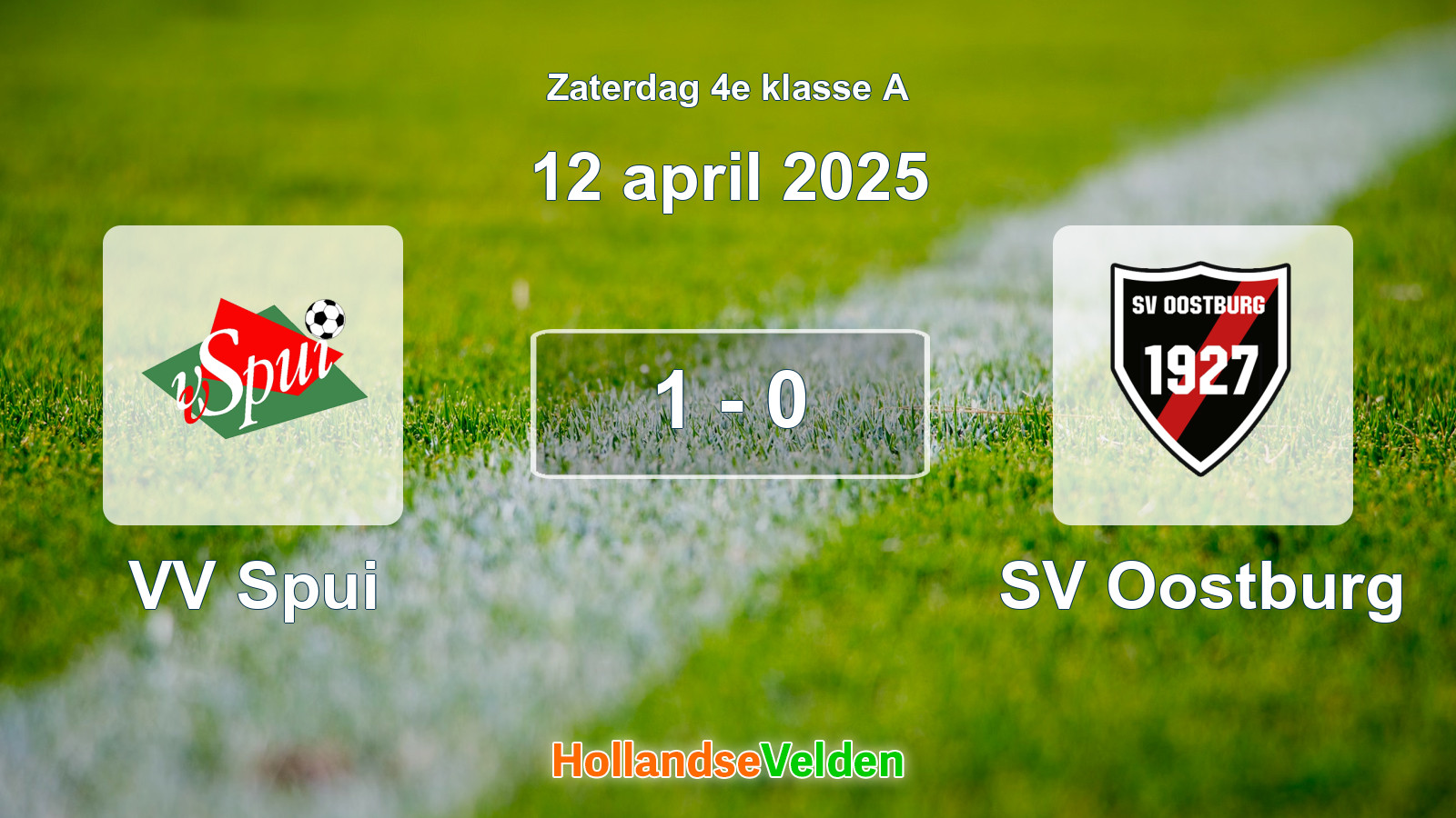 Gespeelde wedstrijd: VV Spui - SV Oostburg 1 - 0 (12 april 2025)