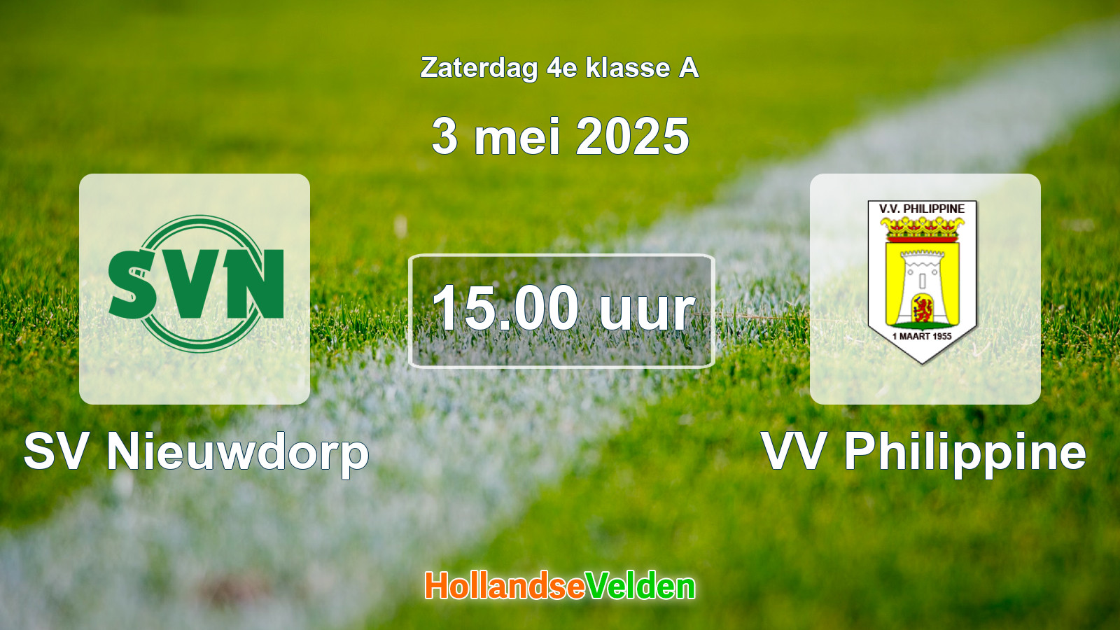 Geplande wedstrijd: SV Nieuwdorp - VV Philippine (3 mei 2025)