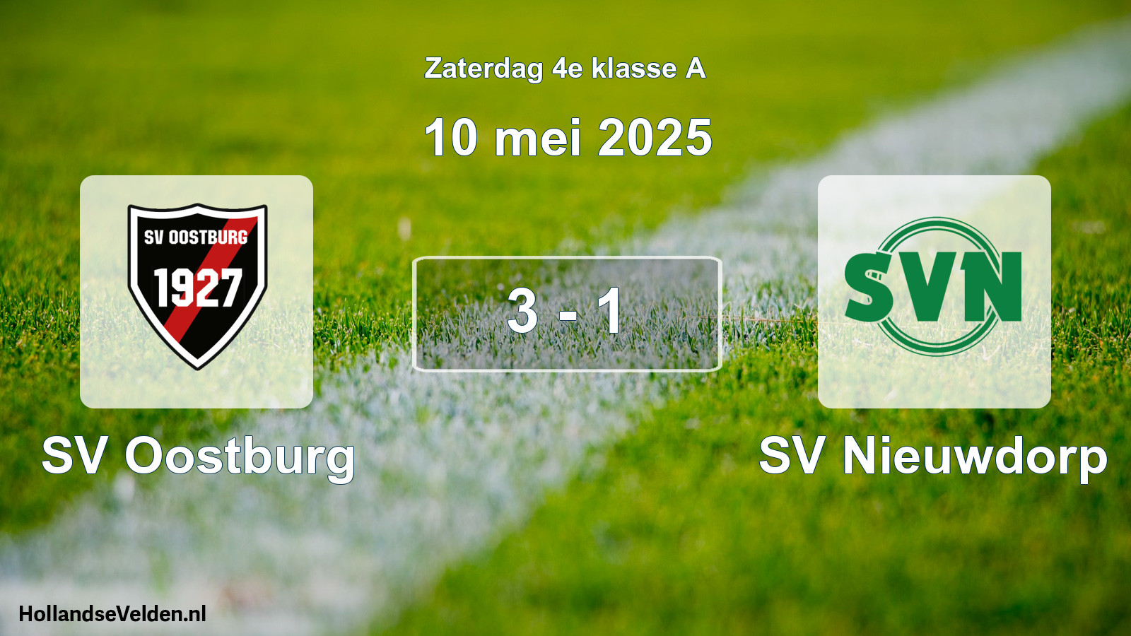 Gespeelde wedstrijd: SV Oostburg - SV Nieuwdorp 3 - 1 (10 mei 2025)