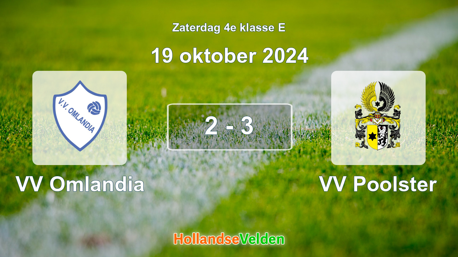 Gespeelde wedstrijd: VV Omlandia - VV Poolster 2 - 3 (19 oktober 2024)