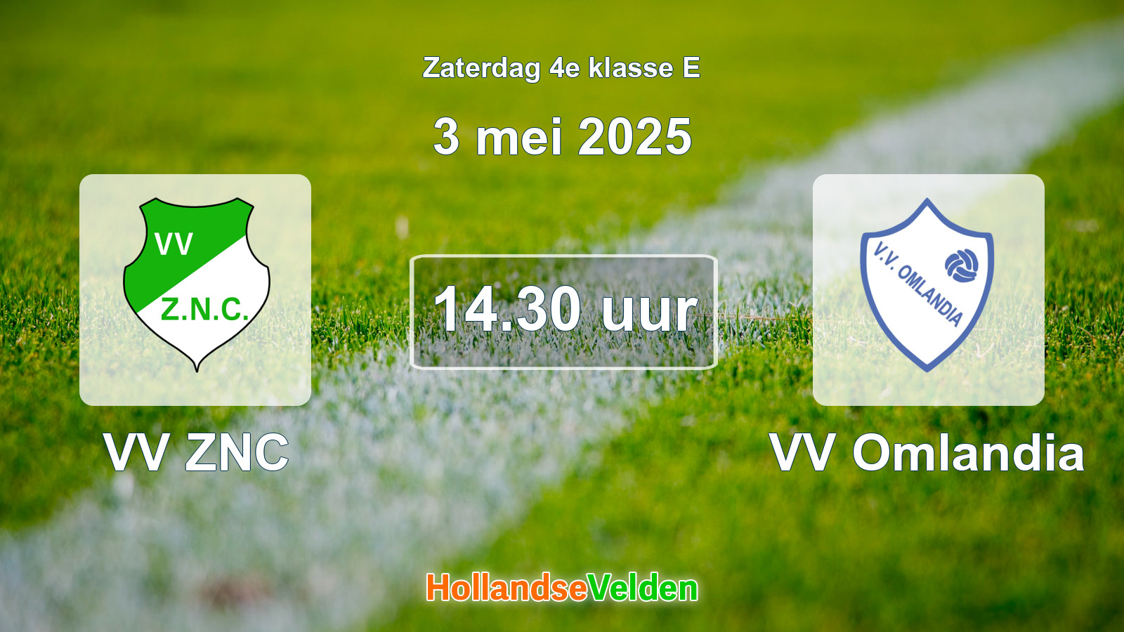 Geplande wedstrijd: VV ZNC - VV Omlandia (3 mei 2025)