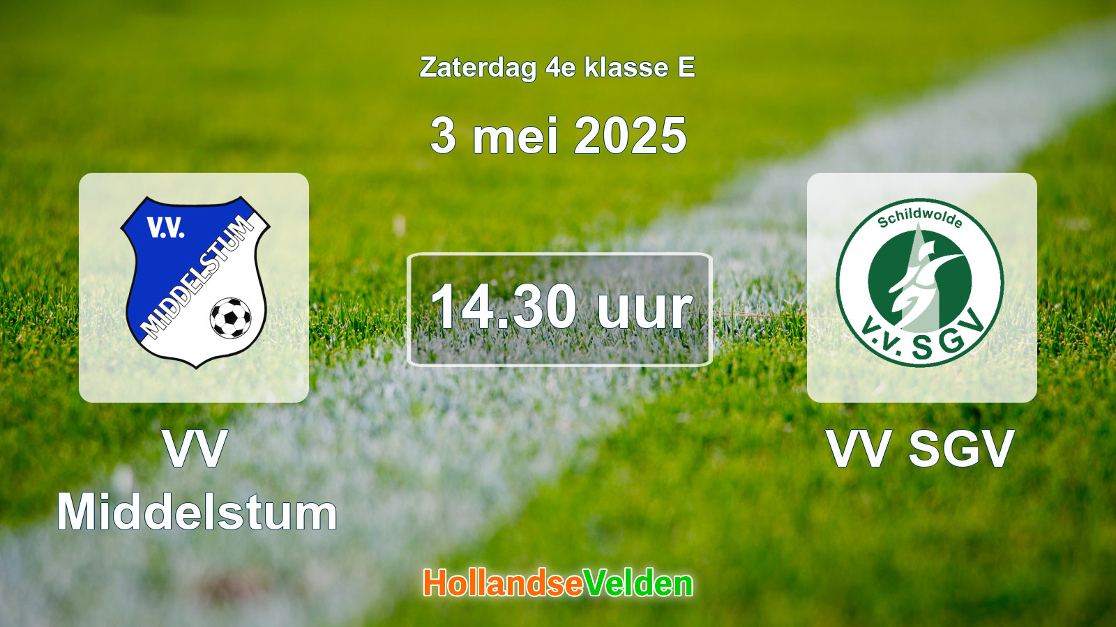 Geplande wedstrijd: VV Middelstum - VV SGV (3 mei 2025)