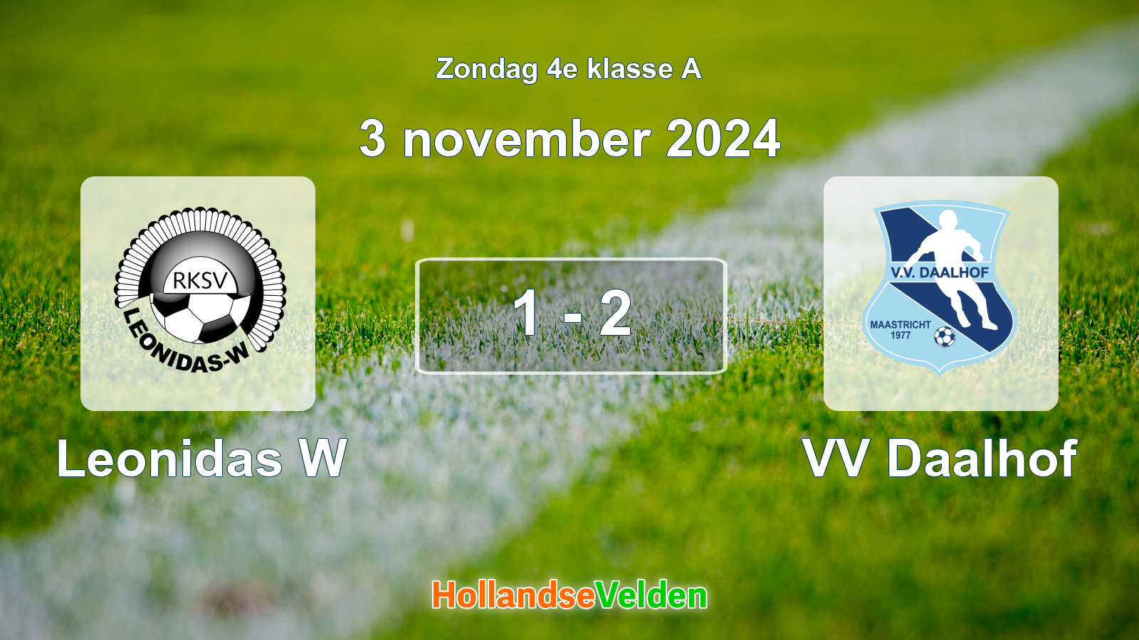 Gespeelde wedstrijd: Leonidas W - VV Daalhof 1 - 2 (3 november 2024)