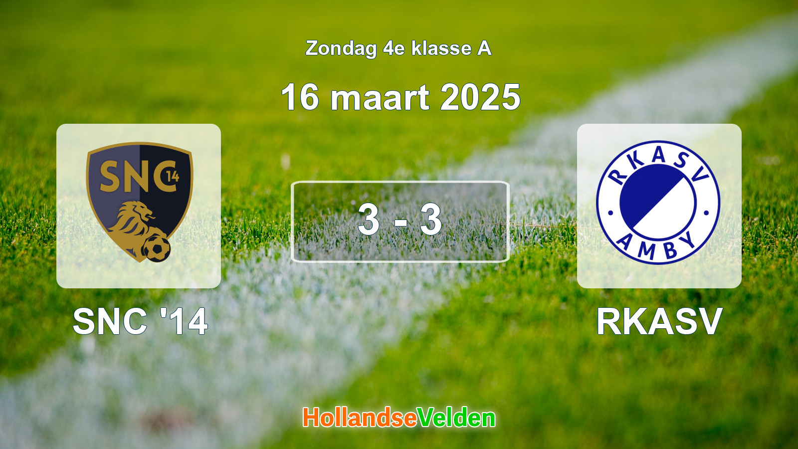 Gespeelde wedstrijd: SNC '14 - RKASV 3 - 3 (16 maart 2025)