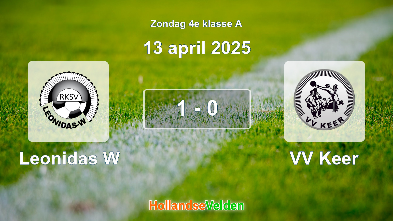 Gespeelde wedstrijd: Leonidas W - VV Keer 1 - 0 (13 april 2025)