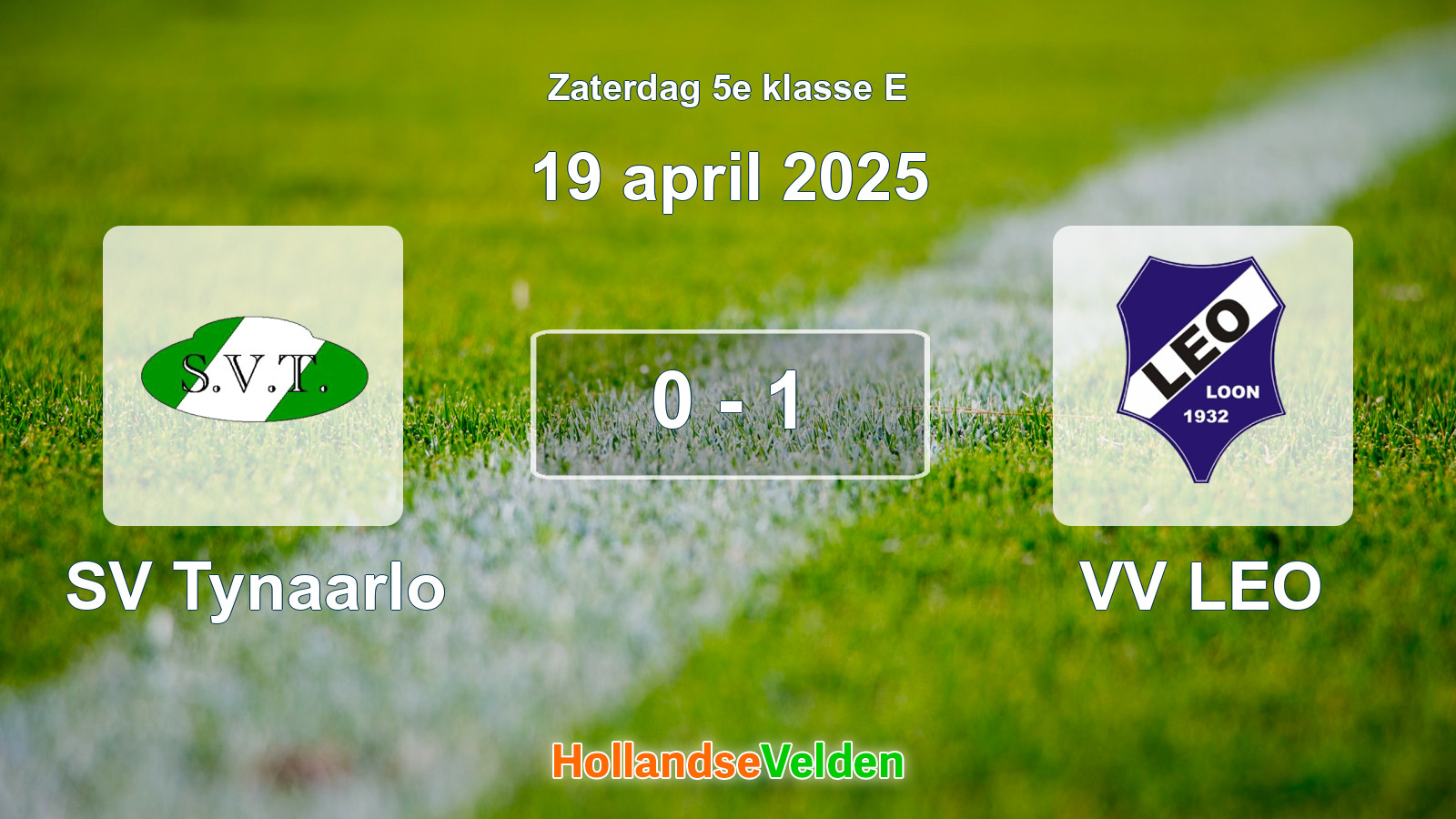 Gespeelde wedstrijd: SV Tynaarlo - VV LEO 0 - 1 (19 april 2025)