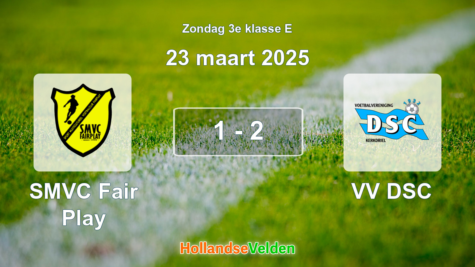 Gespeelde wedstrijd: SMVC Fair Play - VV DSC 1 - 2 (23 maart 2025)