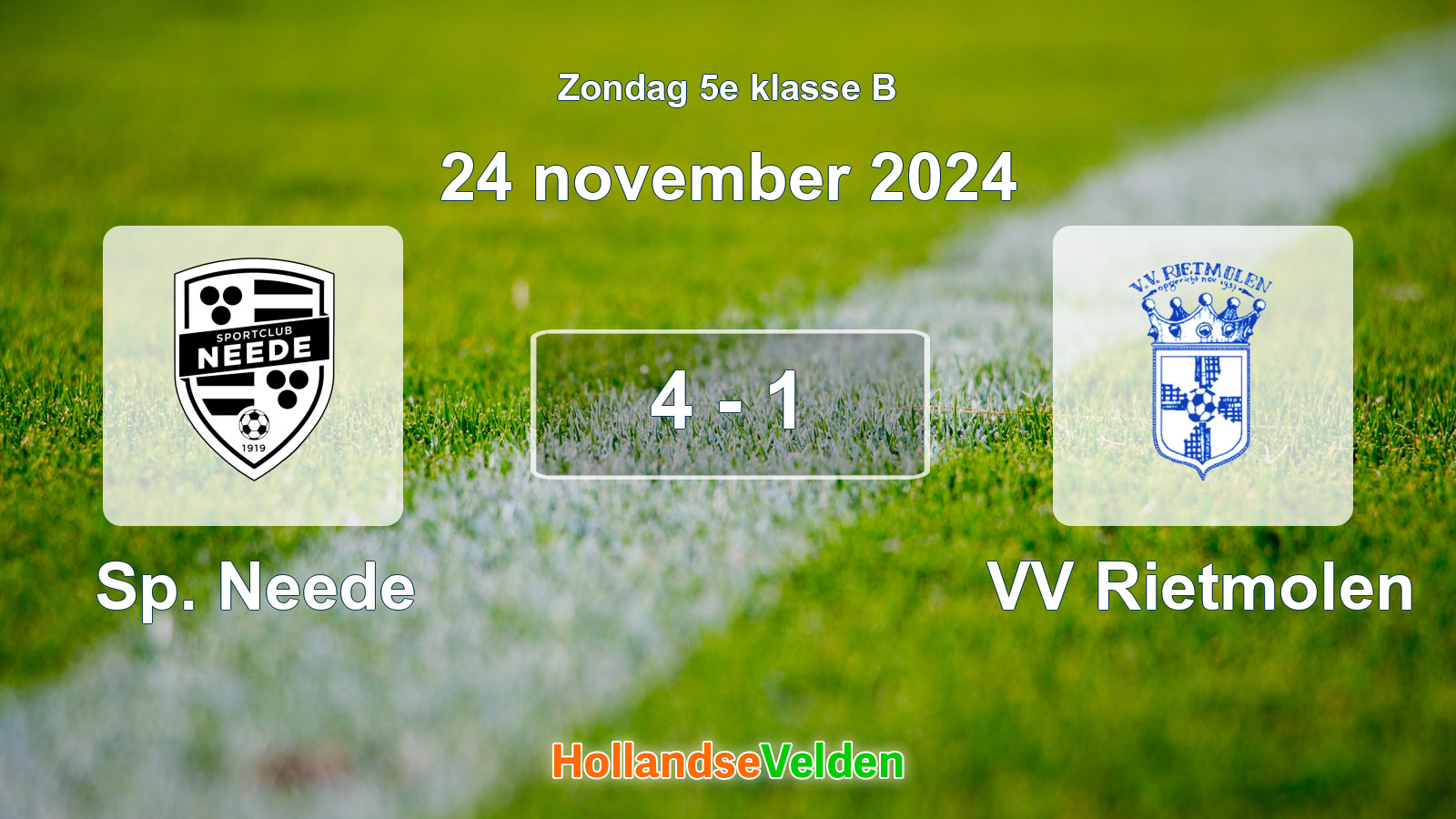 Gespeelde wedstrijd: Sp. Neede - VV Rietmolen 4 - 1 (24 november 2024)