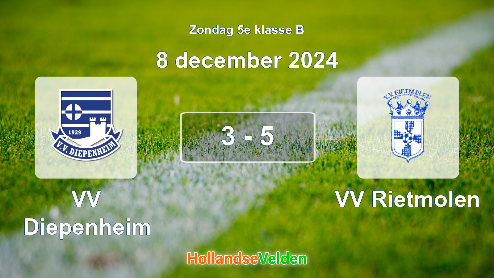 Gespeelde wedstrijd: VV Diepenheim - VV Rietmolen 3 - 5 (8 december 2024)