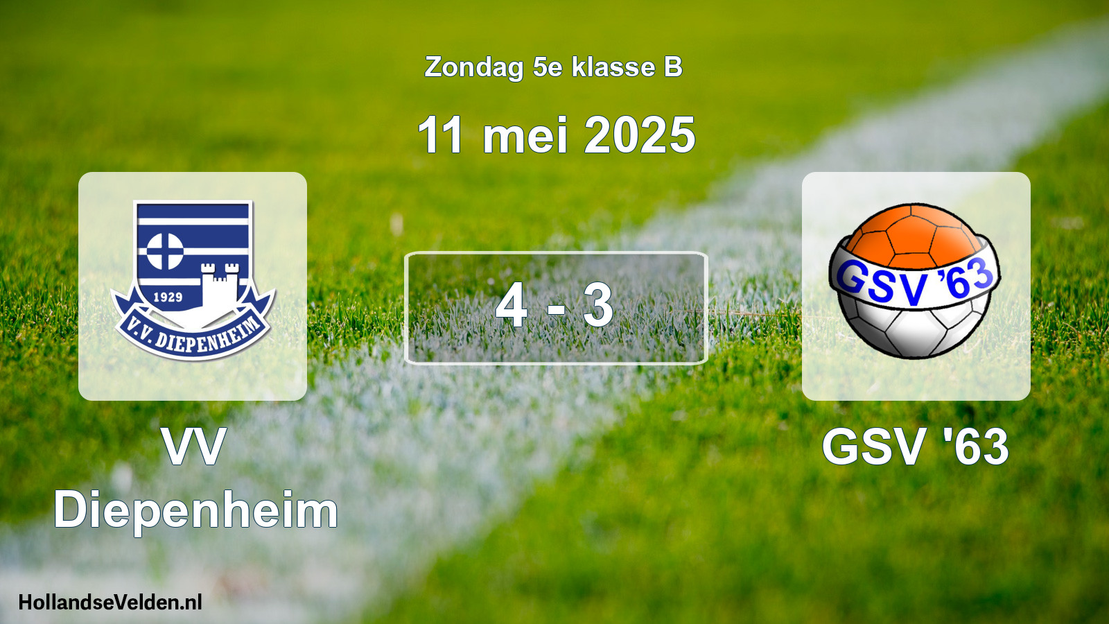 Gespeelde wedstrijd: VV Diepenheim - GSV '63 4 - 3 (11 mei 2025)