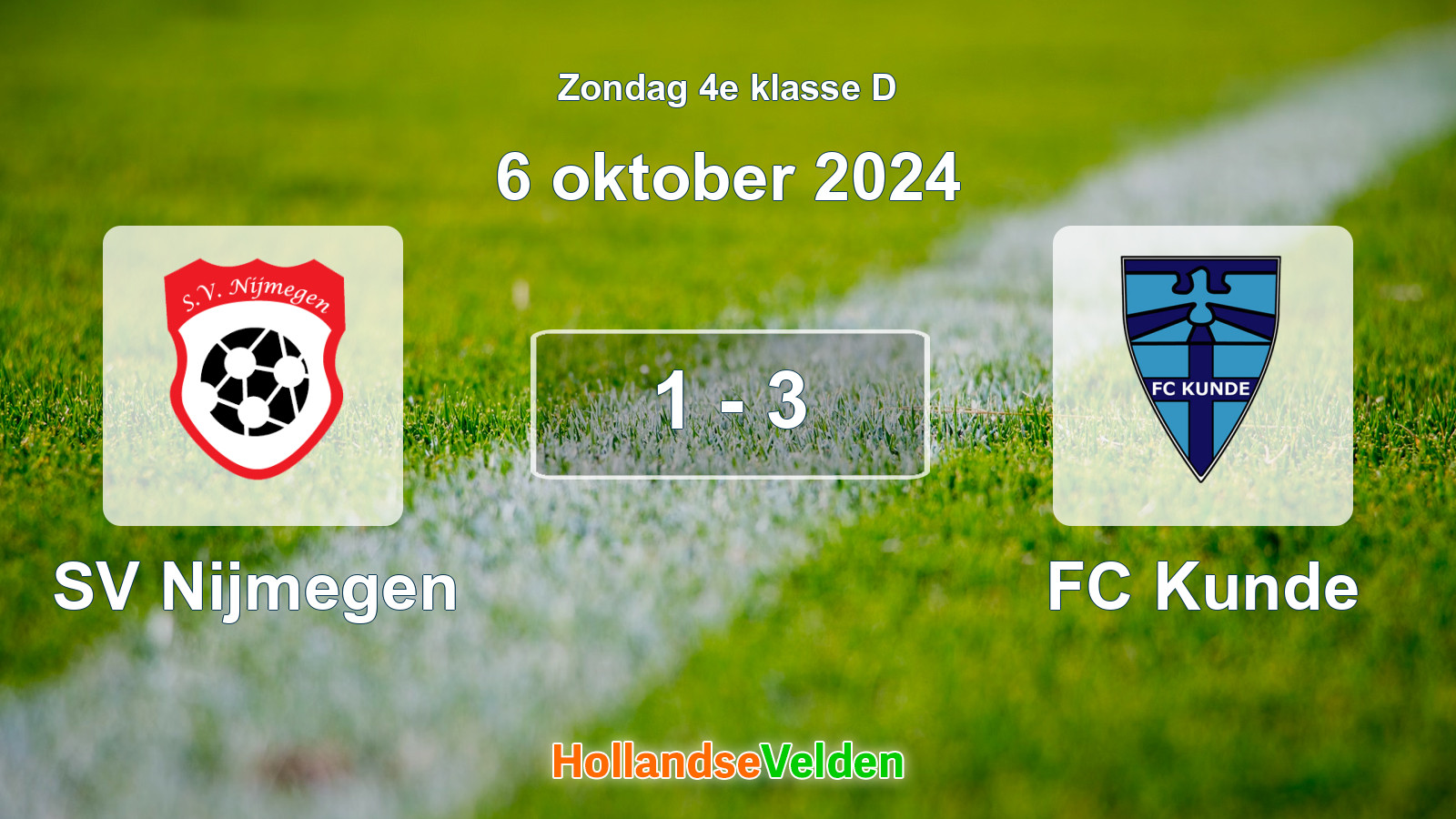 Gespeelde wedstrijd: SV Nijmegen - FC Kunde 1 - 3 (6 oktober 2024)