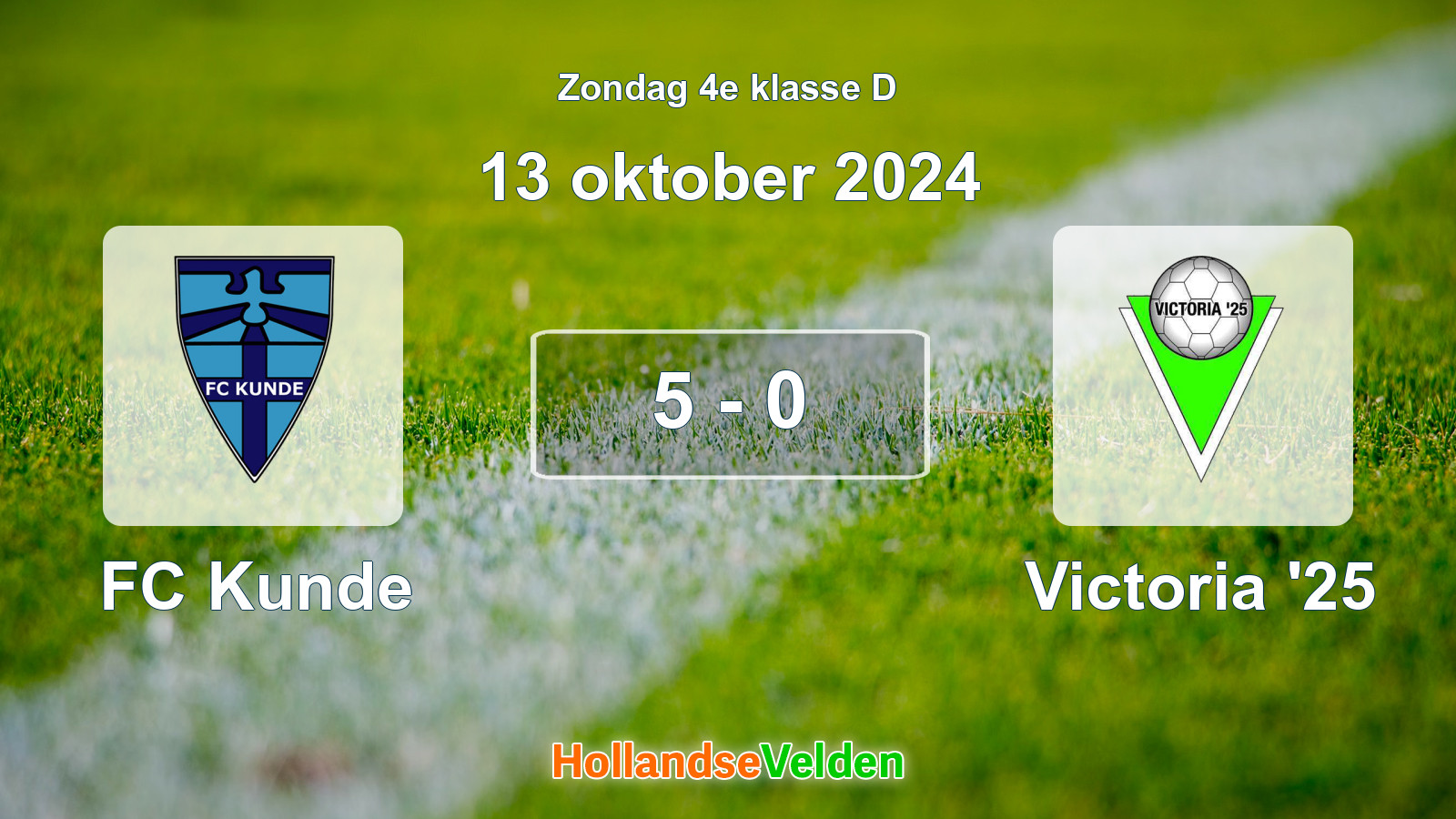 Gespeelde wedstrijd: FC Kunde - Victoria '25 5 - 0 (13 oktober 2024)