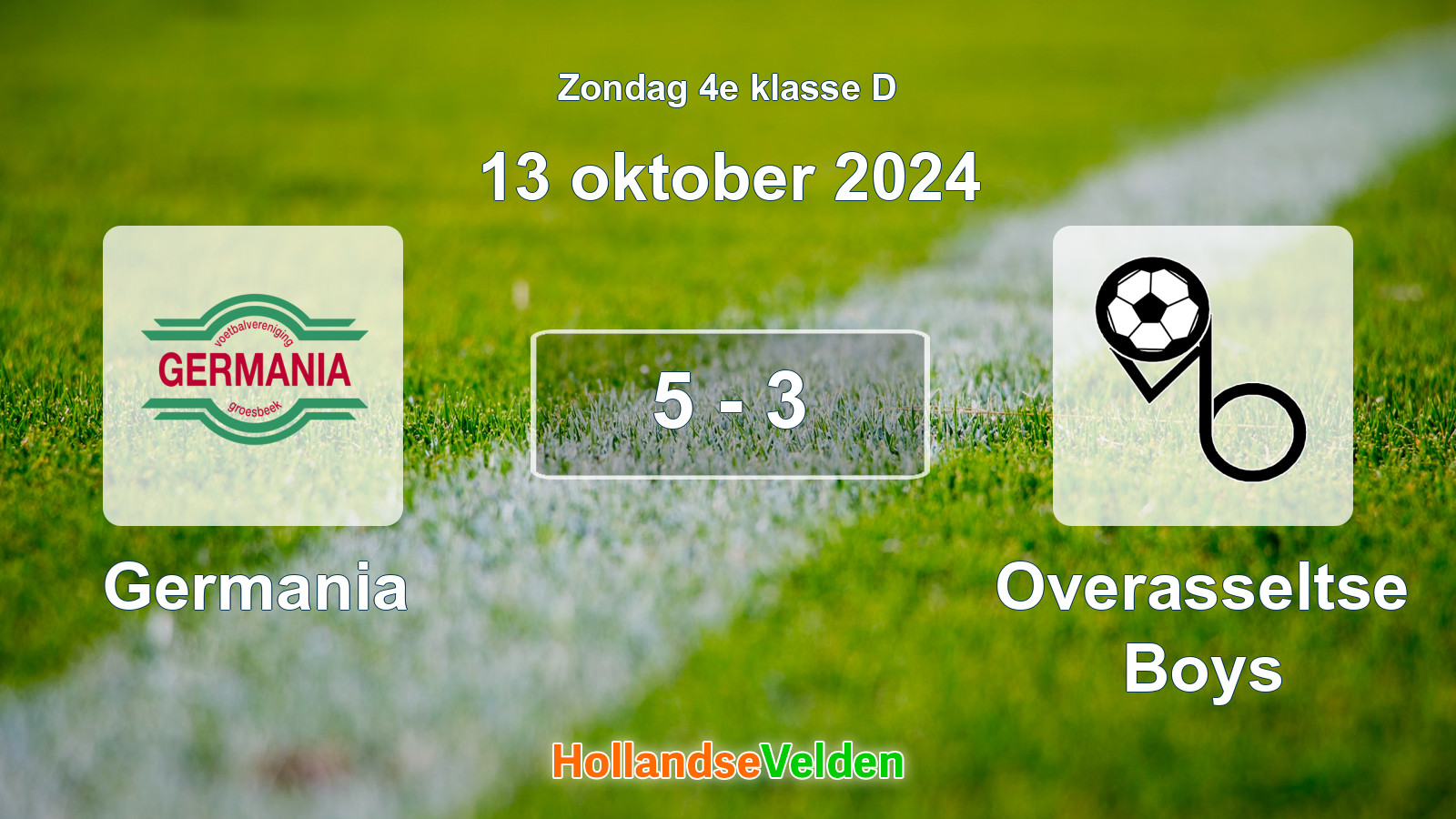 Gespeelde wedstrijd: Germania - Overasseltse Boys 5 - 3 (13 oktober 2024)