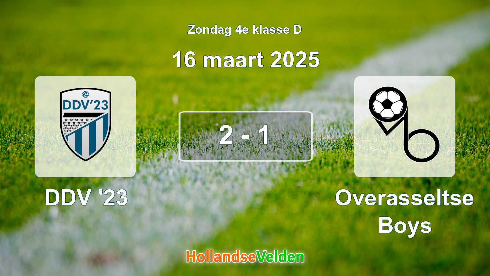 Gespeelde wedstrijd: DDV '23 - Overasseltse Boys 2 - 1 (16 maart 2025)