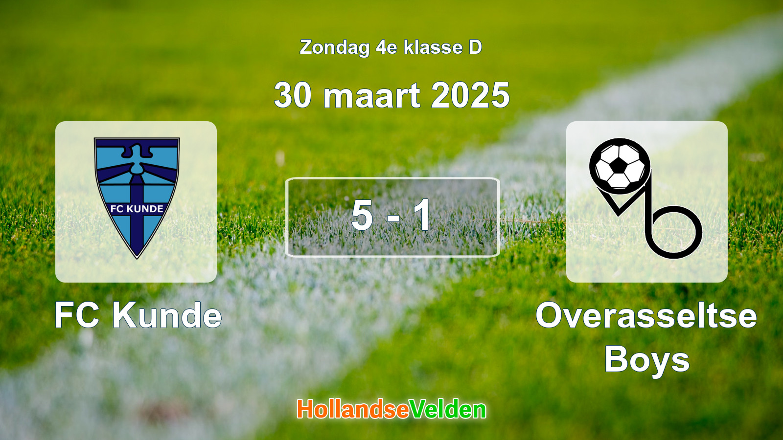 Gespeelde wedstrijd: FC Kunde - Overasseltse Boys 5 - 1 (30 maart 2025)
