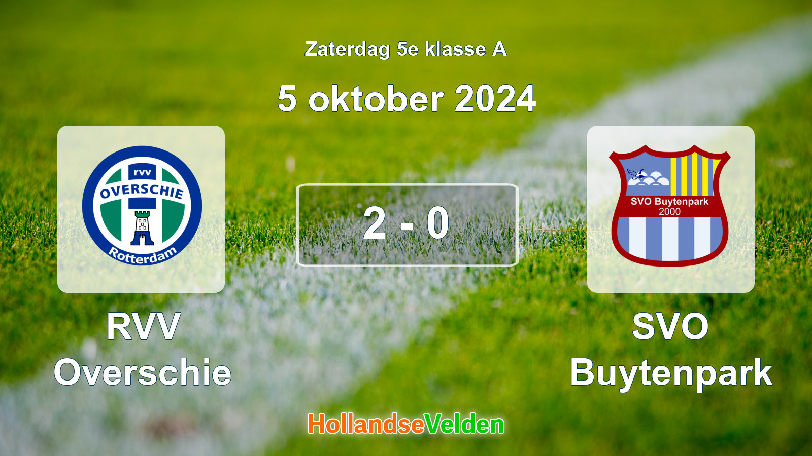 Gespeelde wedstrijd: RVV Overschie - SVO Buytenpark 2 - 0 (5 oktober 2024)