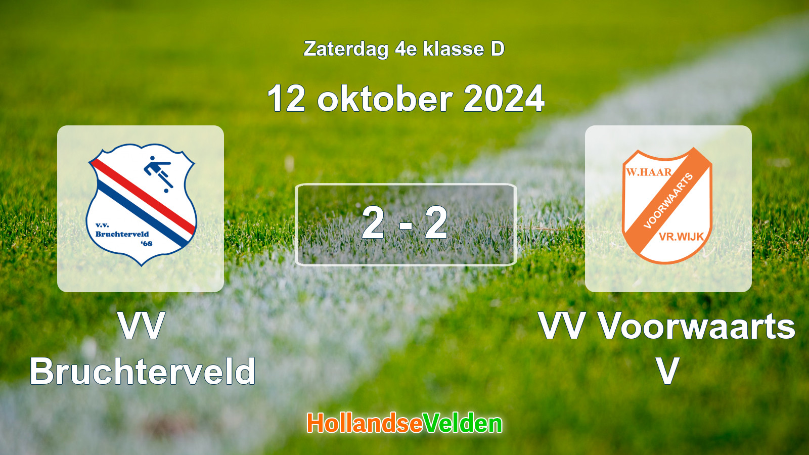 Gespeelde wedstrijd: VV Bruchterveld - VV Voorwaarts V 2 - 2 (12 oktober 2024)