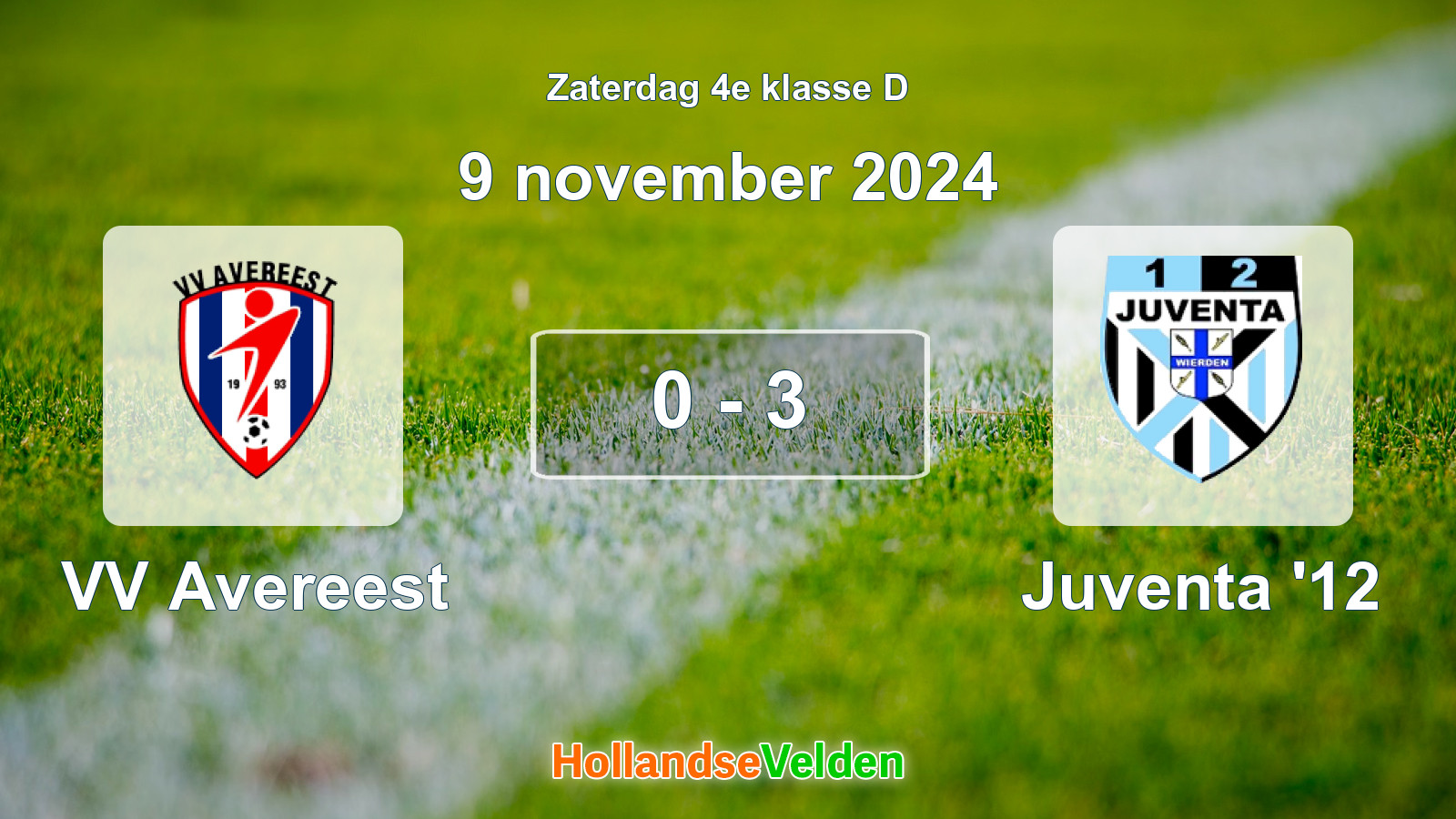 Gespeelde wedstrijd: VV Avereest - Juventa '12 0 - 3 (9 november 2024)