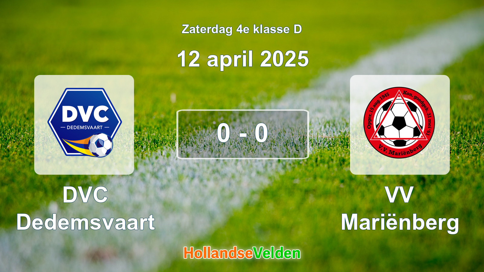 Gespeelde wedstrijd: DVC Dedemsvaart - VV Mariënberg 0 - 0 (12 april 2025)