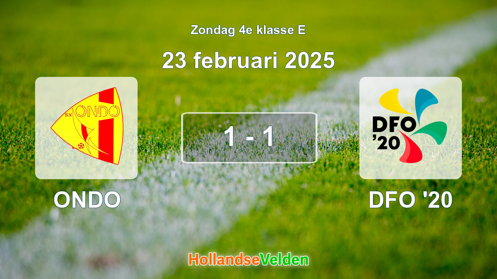 Gespeelde wedstrijd: ONDO - DFO '20 1 - 1 (23 februari 2025)