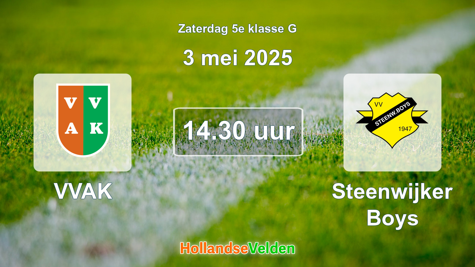 Geplande wedstrijd: VVAK - Steenwijker Boys (3 mei 2025)