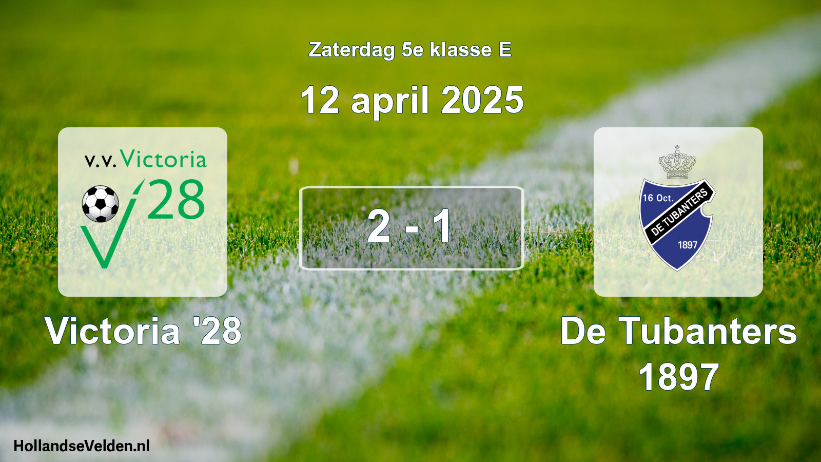 Gespeelde wedstrijd: Victoria '28 - De Tubanters 1897 2 - 1 (12 april 2025)