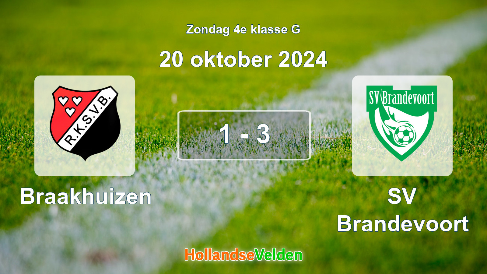 Gespeelde wedstrijd: Braakhuizen - SV Brandevoort 1 - 3 (20 oktober 2024)