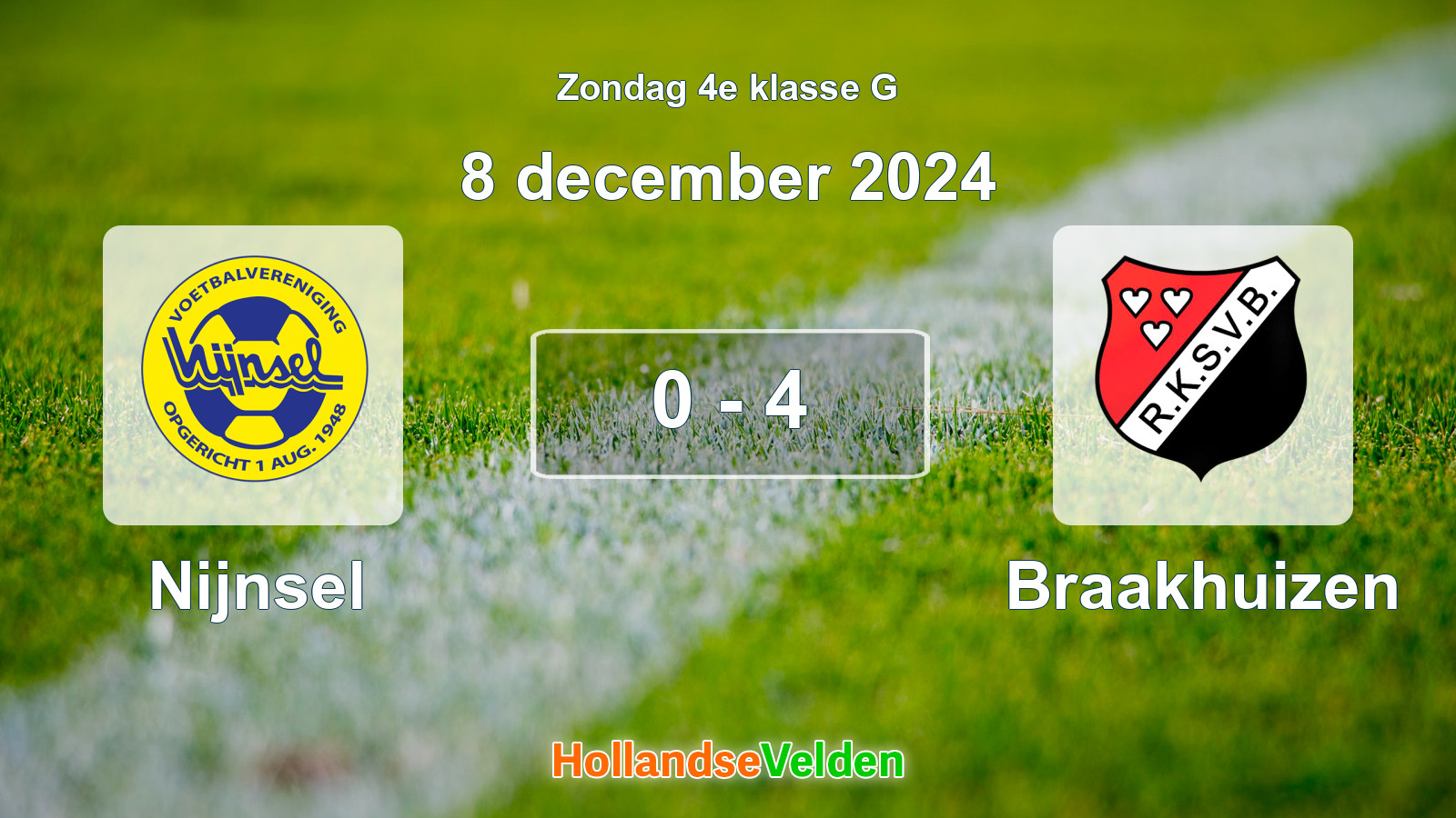 Gespeelde wedstrijd: Nijnsel - Braakhuizen 0 - 4 (8 december 2024)