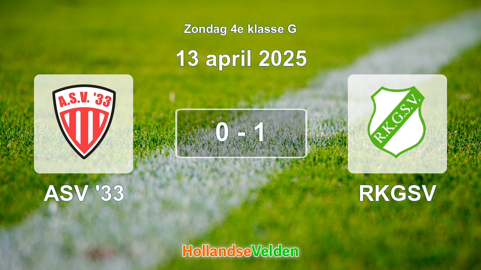 Gespeelde wedstrijd: ASV '33 - RKGSV 0 - 1 (13 april 2025)