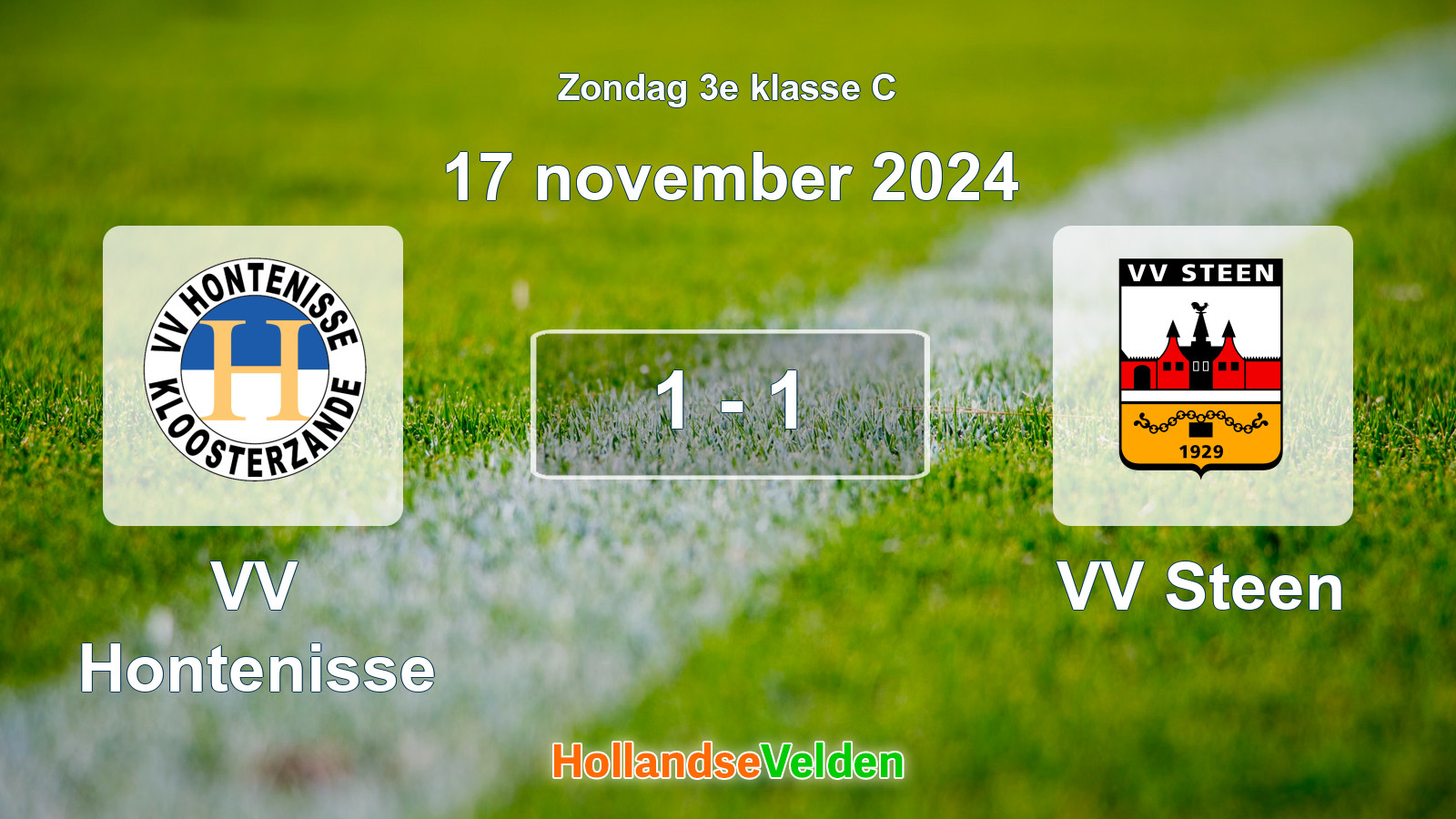 Gespeelde wedstrijd: VV Hontenisse - VV Steen 1 - 1 (17 november 2024)